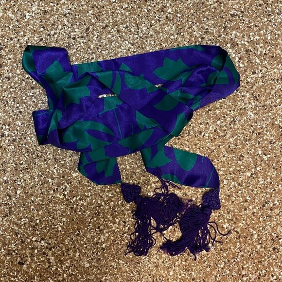 Vintage Victorias Secret Gold Label Purple Green Satin Robe Size M/L & Top Y2K - Picture 9 of 14